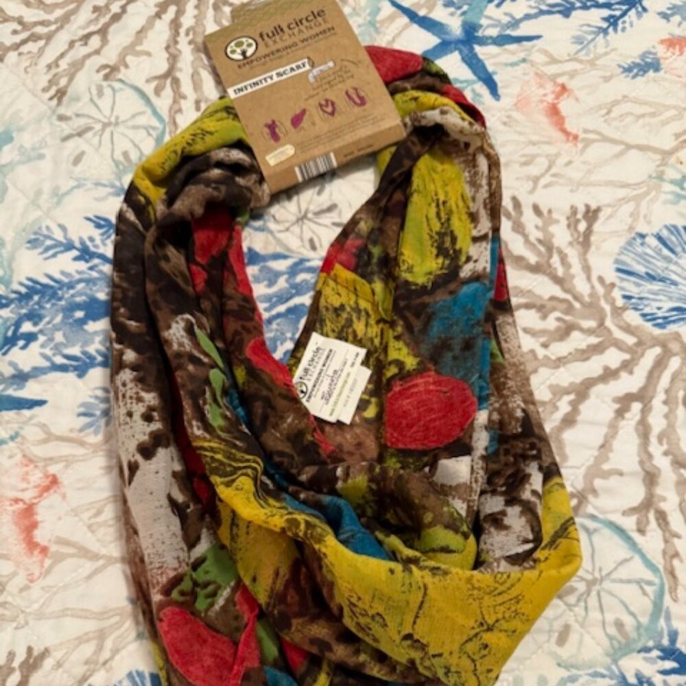 Full Circle Exchange - Infinity Scarf - Multicolor - Hand Signed by Artisan